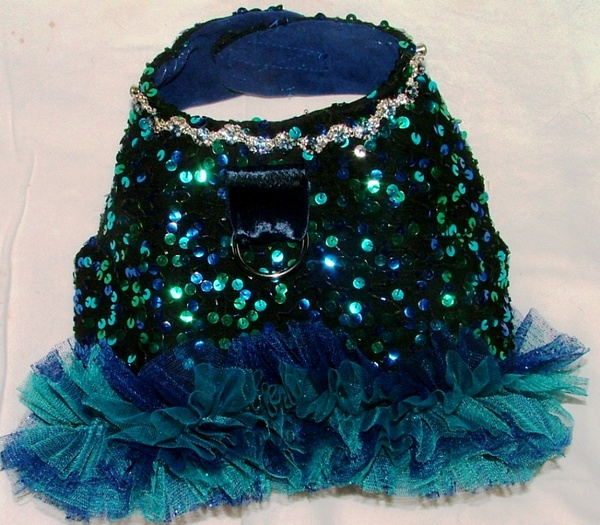 Sequin and Chiffon Rhinestone Vest/Harness 
