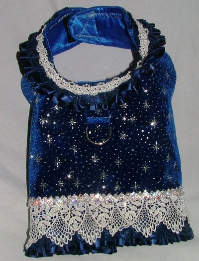Midnight blue and silver star vest/harness