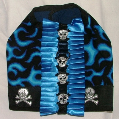 Skull and fire tatoo print vest/harness