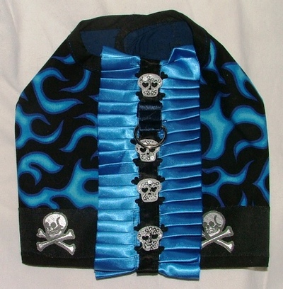Skull and fire tatoo print vest/harness