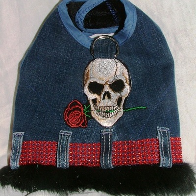 Recycled denim vest/harness