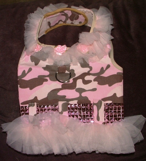 Designer Pink Camouflage Vest/Harness