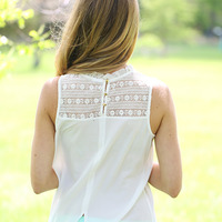 Off White Lace Top - Thumbnail 3