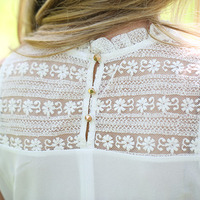 Off White Lace Top - Thumbnail 4