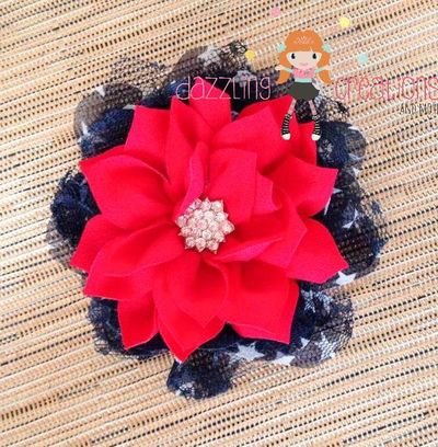 4th of july/patriotic/red blue rhinestone flower hair bow clips/photo props