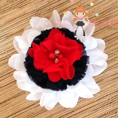 4th of july/patriotic/red white blue flower hair bow clips