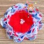 4th of July Patriotic Chevron Flower Hair Bow Clips-1