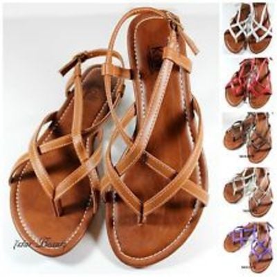New gladiator flat sandal t-strap thong flip flops style size 7-11 