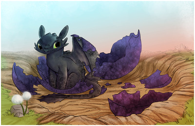 Toothless hatchling Print