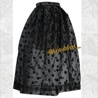 Black Polka Dot flare skirt - Thumbnail 1