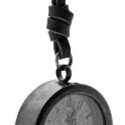 Tree clock on leather necklace