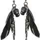 Tree Skull and Feather Earrings-1