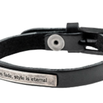 Tree black leather bracelet 