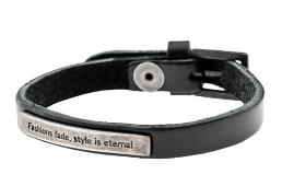 Tree black leather bracelet 