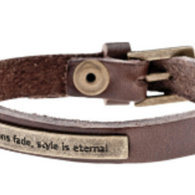 Tree brown leather bracelet