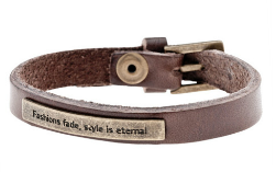 Tree brown leather bracelet