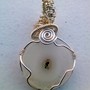Sterling Silver wire wrapped Solar Quartz pendant-3