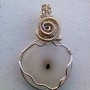 Sterling Silver wire wrapped Solar Quartz pendant-4