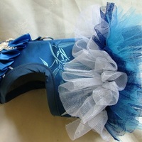 Blue Brocade Dressy Vest/Harness - Thumbnail 3