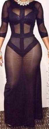 Black Arrow Mesh Dress