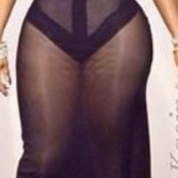 Black Arrow Mesh Dress - Thumbnail 1