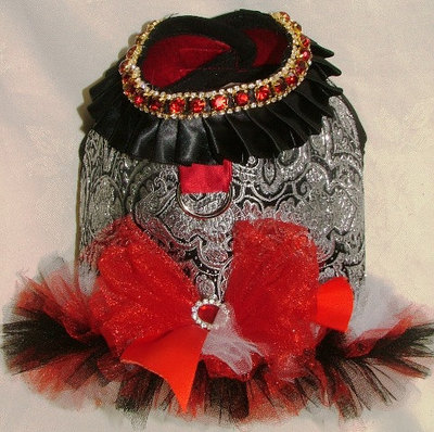 Lovely black & silver brocade vest/harness 