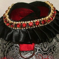 Lovely Black & Silver Brocade Vest/Harness  - Thumbnail 2