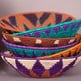 Woven Grass Bowl - Burnt Orange, Deep Plum, & Green-1