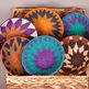 Woven Grass Bowl - Burnt Orange, Deep Plum, & Green-2