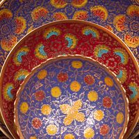 Handpainted Floral Nesting Bowls - Thumbnail 1