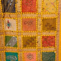 Yellow Patchwork Tapestry - Thumbnail 1