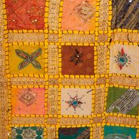 Yellow Patchwork Tapestry - Thumbnail 3