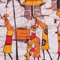 Original African Batik - The Village - Thumbnail 2
