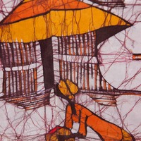 Original African Batik - The Village - Thumbnail 1