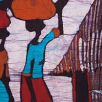 Original African Batik - The Women of the Homestead - Thumbnail 1