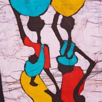Original African Batik - Women at the Well - Thumbnail 1