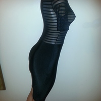 Stripe mesh bodycon dress - Thumbnail 1