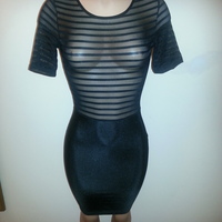 Stripe mesh bodycon dress - Thumbnail 2
