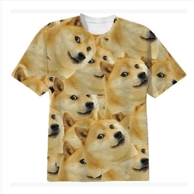 Dog print short-sleeved t-shirt