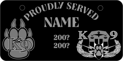 Explosives Detection K-9 Paw/Insignia Kennel Tag