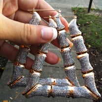 Glitter Bamboo Earrings