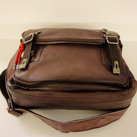 Clover Leaf Leather Messenger Bag - Thumbnail 3