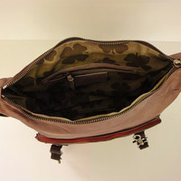 Clover Leaf Leather Messenger Bag - Thumbnail 4