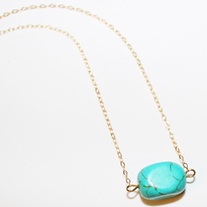 Turquoise Necklace - 14k Gold Filled