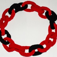 Chain Link Scarf - Red and Black - Thumbnail 2