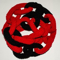 Chain Link Scarf - Red and Black - Thumbnail 3