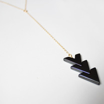 Chevron Hematite Necklace - 14k Gold Filled