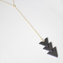 Chevron Hematite Necklace - 14k Gold Filled - Thumbnail 1