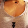 Triangle Necklace (Black) - 14k Gold Filled - Thumbnail 2