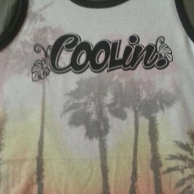 Coolin. palm trees printed tank